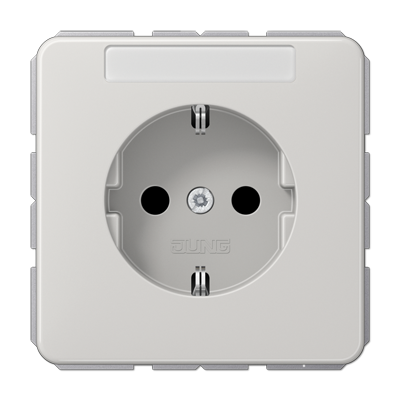 JUNG Штепсельная розетка SCHUKO 16A 250V~ с защитой от детей и полем для надписи светло-серая CD1520BFKINALG