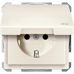 Купить SE Merten Aquadesign Беж Розетка Schuko с крышкой, с защитными шторками, IP44, винт. зажим MTN2414-4044