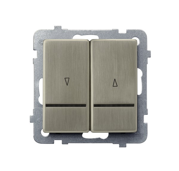 Ospel Sonata Медь (Новое серебро) Выключатель жалюзийный с подсветкой, без рамки ŁP-7RMS/m/44