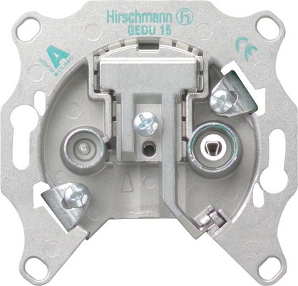 Gira Мех Розетка TV-FM проходная, затухание 15дБ 004200