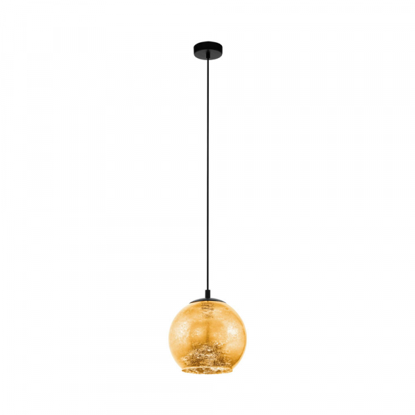 Eglo 98523 Подвес ALBARACCIN, 1х40W (E27), ?270, H1100, сталь, черный/стекло, золотой