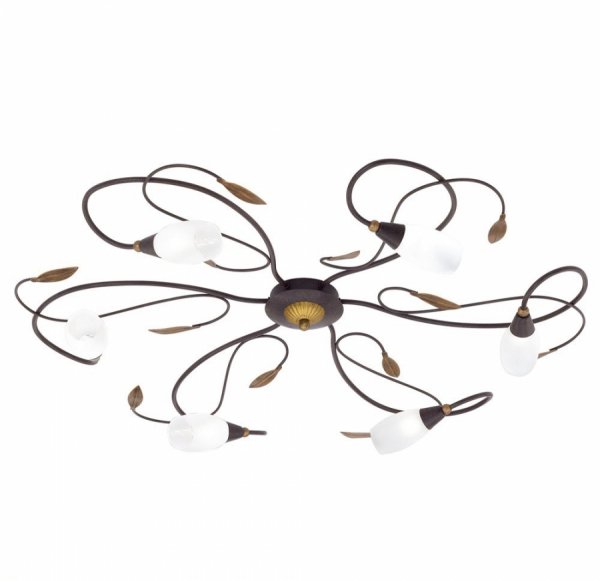 Eglo Люстра GERBERA 1, 6х33W (G9), ?780, коричневый антик/белое стекло 90697