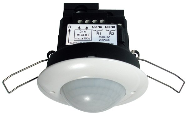 BEG Белый Датчик присутствия потолочный 360°, два канала NO по 3А, напряжение 11-48V AC/DC IP20 92164