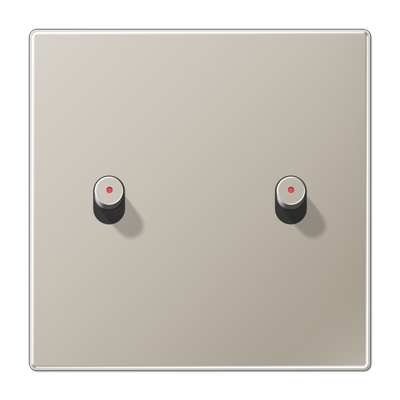 JUNG Центральная плата, 1 пост, 2 тумблера, цилиндр с окошком металлическое исполнение нержавеющая сталь серия LS ES12-5KOR1