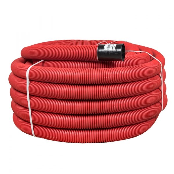 EKF PROxima Труба гофрированная двустенная гибкая ПНД d 110 с зондом (50 м) красная,