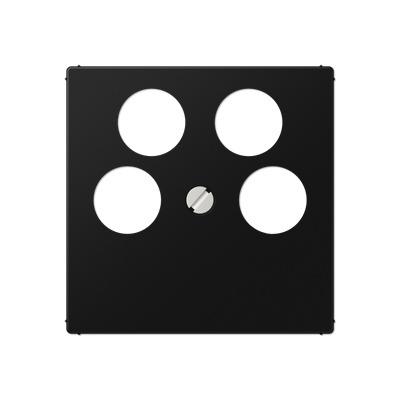 JUNG A Flow/A 550 Черный матовый Крышка для TV-SAT розетки с 4-мя гнёздами A561-4SAT2SWM