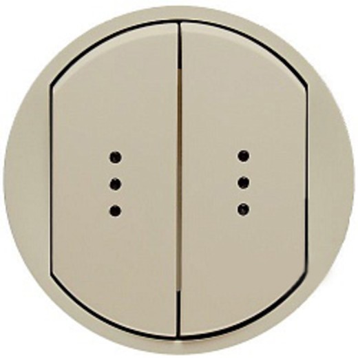 Legrand DIY Celiane Беж Переключатель двухклавишный на два направления с подсветкой 696930