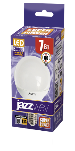 Купить Jazzway Лампа светодиодная (LED) «шар» d45мм E14 180° 7Вт 220-240В матовая тепло-белая желтая 3000К .1027856-2