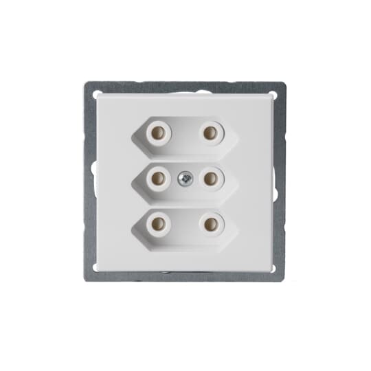 ABB Розетка 3*EuroSocket 6А 230В, без заземления, белый 2TKA00000433