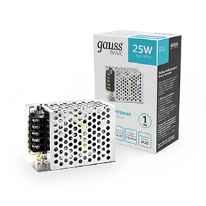 Gauss Блок питания Basic 12V 25W IP20 1/140 BT501 Gauss Блок питания Basic 12V 25W IP20 1/140 BT501