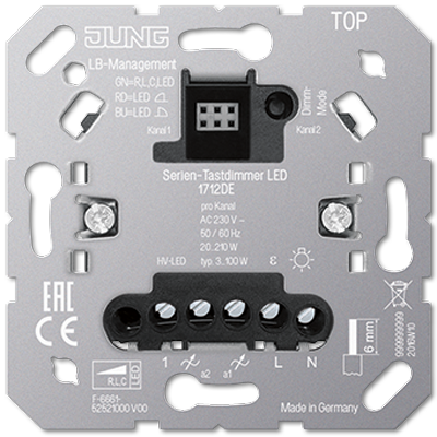 JUNG 1712DE Двухклавишный LED диммер универсальный