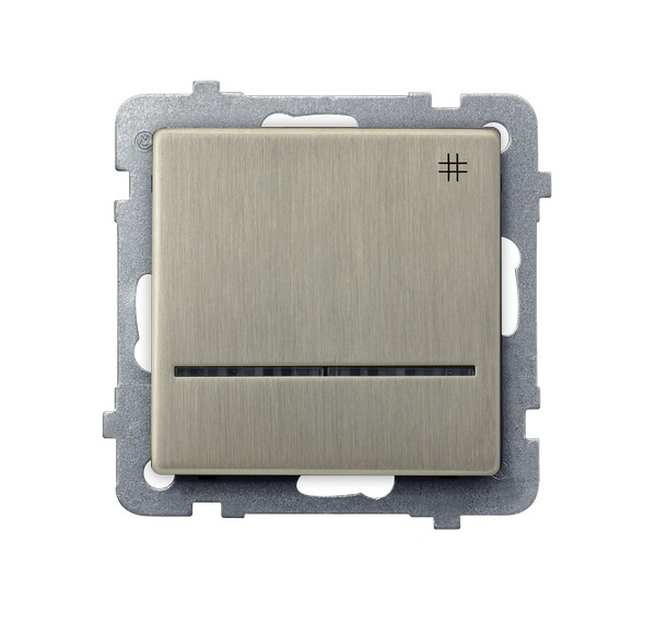 Ospel Sonata Медь (Новое серебро) Выключатель перекрестный (сх.7) с подсветкой, без рамки, ŁP-4RMS/m/44
