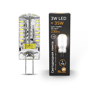 Gauss Лампа G4 12V 3W 230lm 2700K силикон LED 207707103