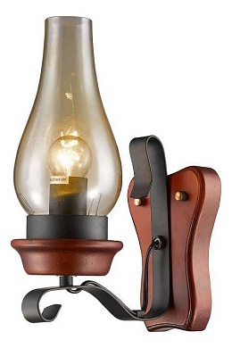 VELANTE 583-701-01 Бра Коричневый, Черный/Прозрачный E27 1*60W