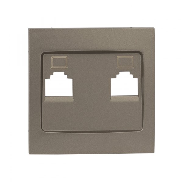 EKF PROxima Валенсия лицевая панель розетки RJ-45 2-местная кашемир