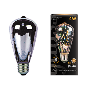 Gauss Лампа Filament ST64 4W Е27 Butterfly-3D LED 147802404