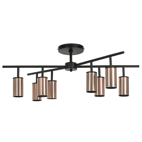 Lightstar LR728308 Люстра RULLO 8х50W GU10 ЧЕРНЫЙ/МЕДЬ (571728+214430-8), шт