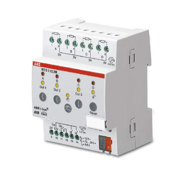ABB KNX MT/S 4.12.2M Терминал для датчиков безопасности 4-х канальный, 3 выхода 12 В 2CDG110109R0011