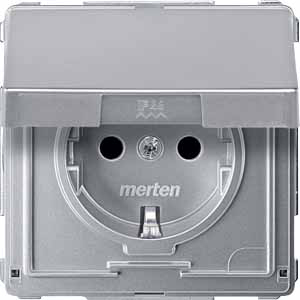 Купить SE Merten Aquadesign Алюминий Розетка Schuko с крышкой, защитными шторками, безвинт. зажим. MTN2310-7260