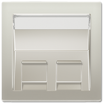 JUNG LS 990 Edelstahl Накладка 1-ой наклонной ТЛФ/комп розетки, пластик/благородная сталь ES2969-1UA-L