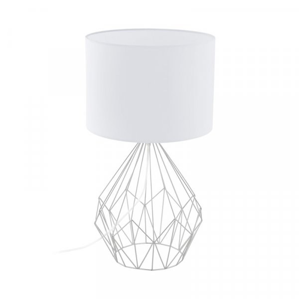 Eglo Лампа настольная PEDREGAL, 1х60W (E27), Ø350, H645, сталь, хром/ткань, белый 95187