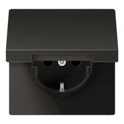 JUNG LS990 Антрацит Розетка штепсельная Schuko 16A 250V; с защитой от детей; с крышкой AL1521KIKLAN