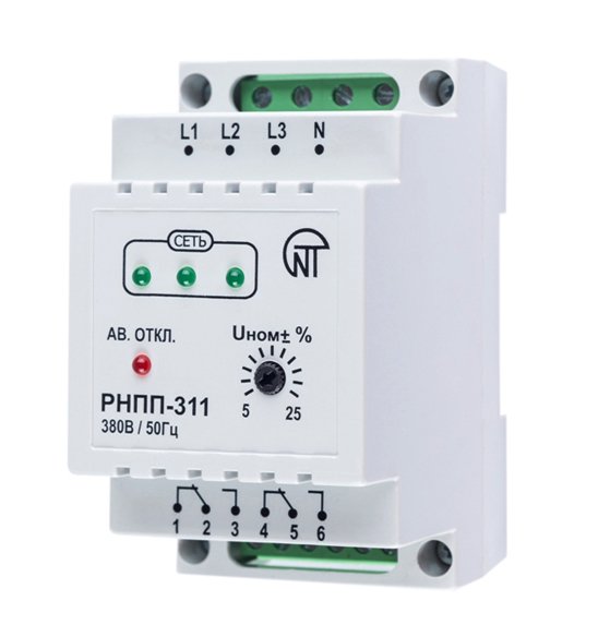 Новатек Реле напряжения, перекоса и последовательности фаз РНПП-311