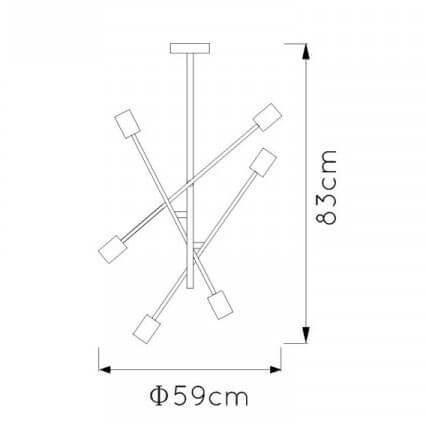 Купить Lucide LESTER Черный Потолочный светильник 21119/06/30