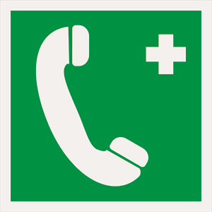 Белый свет Знак безопасности NPU-1818.EC06"Тел.связи с мед. пунктом (скорой мед. помощью)" a18382