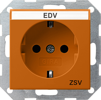Gira Розетка с зазем конт поле и надпись ZSV 047302