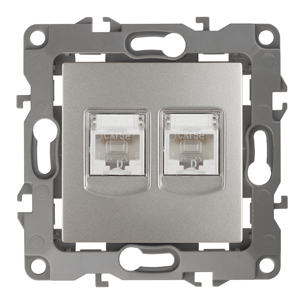 ЭРА 12-3108-15 Перламутр Розетка информационная двойная 2XRJ45, IP20, 12