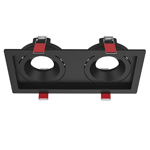 Varton Рамка для модульного светильника FLEX 50 11 двойная встраиваемая 110х220х55мм RAL9005 черный муар поворотная V1-R0-T0435-10010-2000000