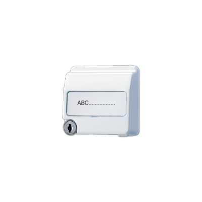 JUNG Крышка пружинная для штепсельных розеток с замком, фиксатором и полем для надписи 23×29 мм белая CD554SLKLWW