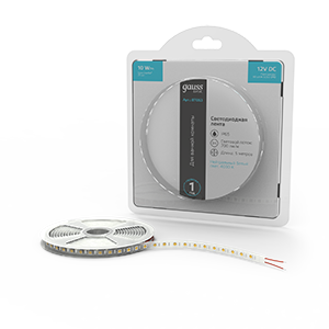 Gauss Лента Basic 12V 10W/m 700lm/m 4000K IP65 LED 5m 1/100 BT053