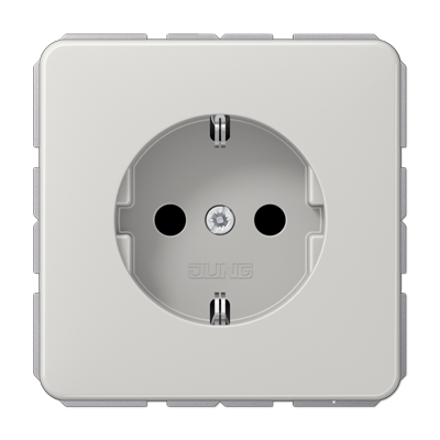 JUNG SCHUKO-розетка, винтовой зажим, защита от детей, светло-серая CD1521KILG
