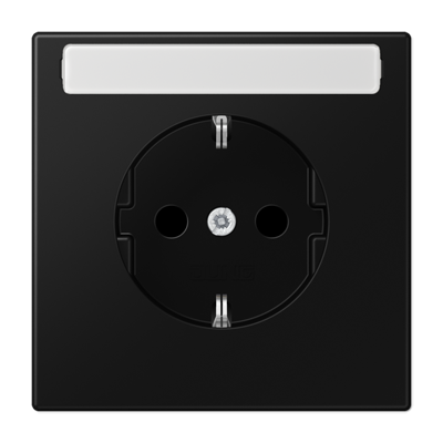 JUNG LS 990 Черный матовый Розетка с защитой от детей, с полем для надписи, SCHUKO LS1520KINASWM