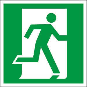 Белый свет Знак безопасности BL-1515.E01-02"Выход здесь (прав.)" a12755