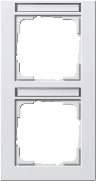 Gira E2 Белый Рамка 2-ая вертикальная с полем для надписи 110229