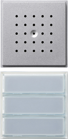 Gira TX-44 Алюминий Вызывная станция (аудио) для скрытого монтажа, на 3 абонента, белая подсветка 126165