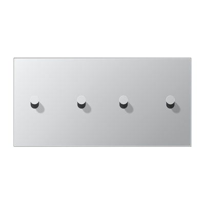 JUNG LS1912 Алюминий Центральная плата, 2 поста, для горизонтальной установки, тумблеры 2+2,конус; метал. исполнение AL12-250K0