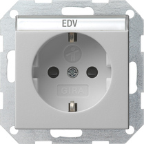 Gira Розетка с з/к, с затвором (shutter) и символом  и полем для надписи 0462015