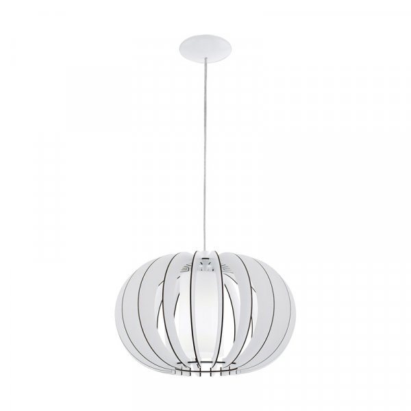 Eglo Подвес STELLATO 2, 1X60W (E27), Ø400, сталь, белый/дерево, стекло, белый 95606