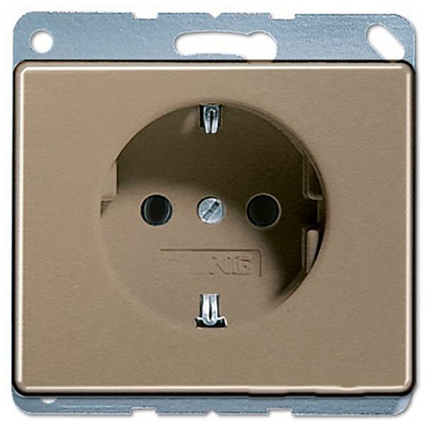 JUNG Штепсельная розетка SCHUKO с защитой от детей 16A 250V~ золотая бронза SL520NKIGB