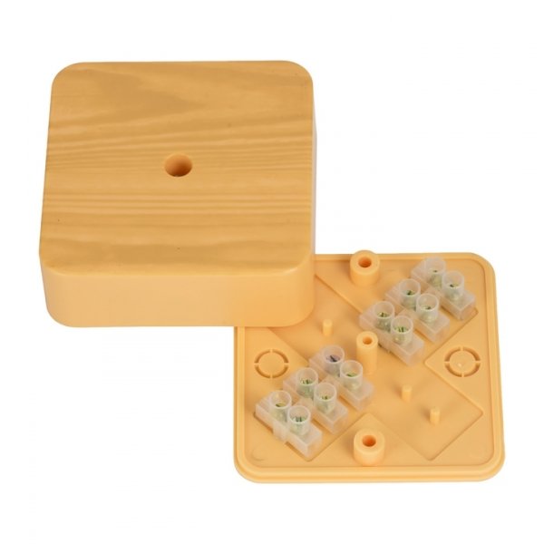 EKF PROxima Коробка разветвительная КМР-030-030кг (75х75х26) с клеммником светлое дерево