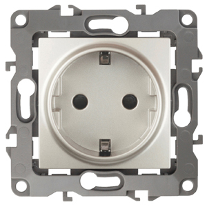 ЭРА 12-2001-15 Розетка 2P+E Schuko, 16A-250В, IP20, без м.лапок, 12, Перламутр