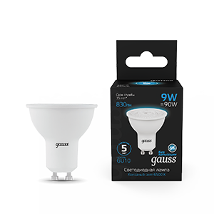 Gauss Лампа MR16 9W 830lm 6500K GU10 LED 101506309