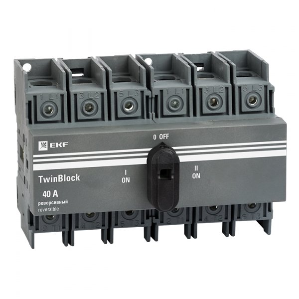 EKF PROxima Рубильник 40A 3P реверсивный c рукояткой для прямой установки TwinBlock