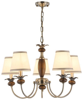 VELANTE 313-503-05 Люстра подвесная Бронза, Дуб./Белый E14 5*40W