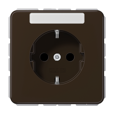 JUNG Штепсельная розетка SCHUKO 16A 250V~ с полем для надписи коричневая CD1520NABR