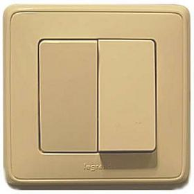 Legrand DIY Cariva Крем Выключатель 2-х клавишный 695904